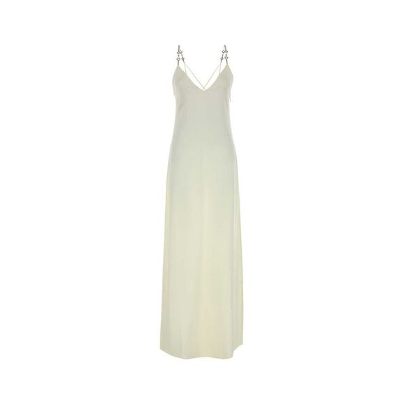 Gucci Women Ivory Satin Long Dress